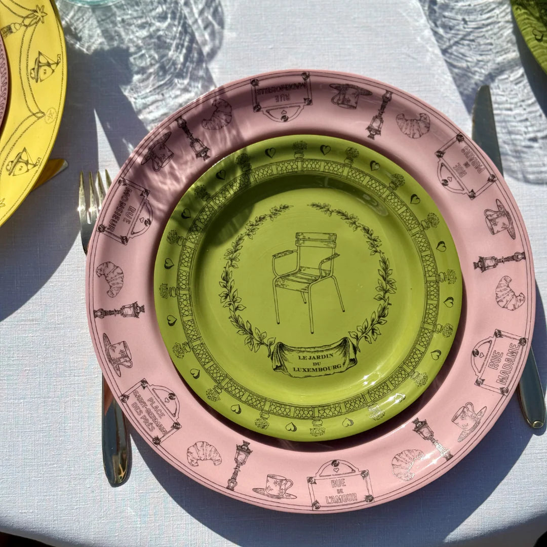 Assiette Parlante PARIS MON AMOUR ROSE