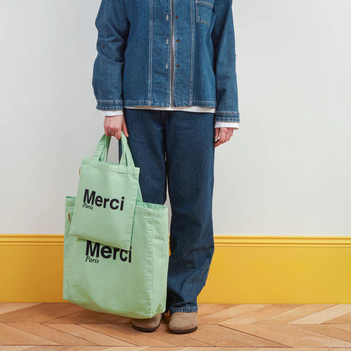 Merci | MERCI TOTE BAG / MINT & BLEU – PARISWAVE.COM