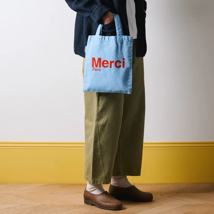 Merci | MERCI TOTE BAG / BLEU BEBE & ROUGE – PARISWAVE.COM