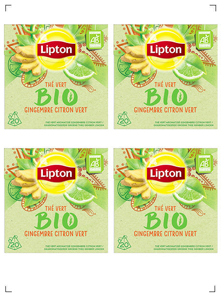 Lipton THE VERT BIO GINGEMBRE CITRON VERT, オーガニック ジンジャー&レモンティー 4箱セット リプトン