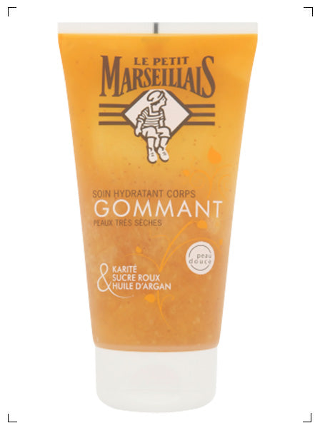 Le Petit Marseillais SOIN GOMMANT CORPS HYDRATANT PEAUX TRES SECHES, ボディ用ゴマージュ シアバター&アルガンオイル ル プチ マルセイエ