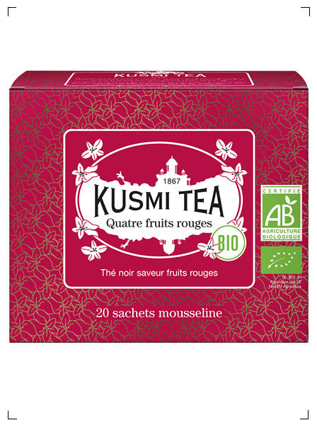 Kusmi Tea QUATRE FRUITS ROUGES BIO 20 SACHETS MOUSSELINES, フォー レッド フルーツ ティーバッグ ×20袋 クスミティ