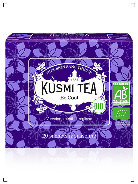 Kusmi Tea BE COOL BIO 20 SACHETS MOUSSELINES, ビークール ティーバッグ ×20袋 クスミティ