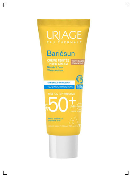 Uriage BARIESUN CREME SOLAIRE TEINTEE DOREE SPF 50+, バリエサン ベリーハイプロテクション ティンテッドクリーム ゴールド センシティブスキン ユリアージュ