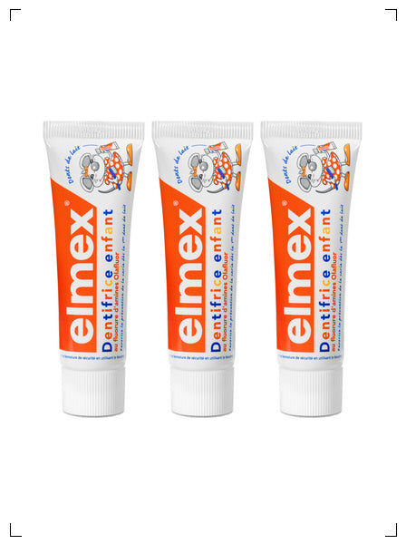 GABA International DENTIFRICE ELMEX ENFANT, エルメックス 子供用 3本セット ガバ インターナショナル