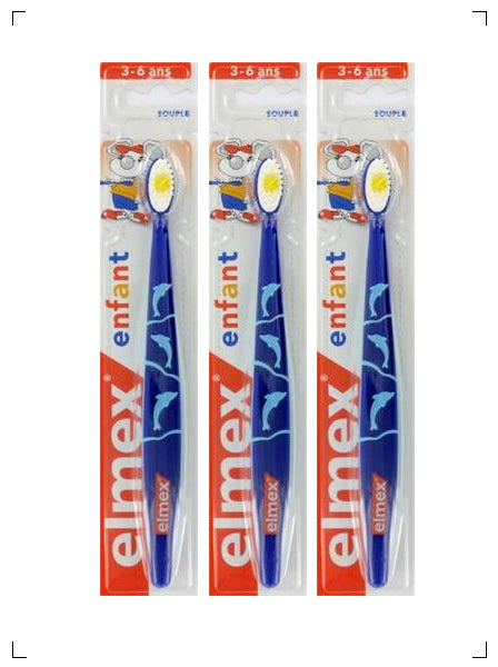 GABA International BROSSE A DENTS ELMEX ENFANT  3-6ANS, エルメックス 子供用ハブラシ 3〜6歳用 3本セット ガバ インターナショナル