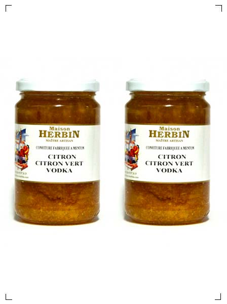 Maison Herbin CONFITURE CITRON-CITRON VERT-VODKA, コンフィチュール レモンとライムとウォッカ 2個セット メゾン エルバン