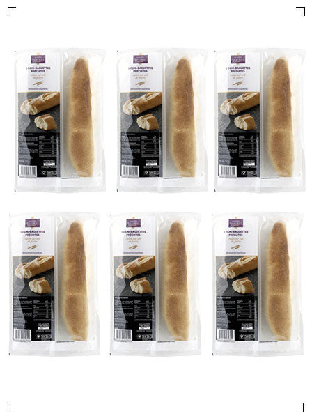 Monoprix gourmet 2 DEMI-BAGUETTES  PRECUITES CUITS SUR SOLE DE PIERRE 6PC, バケット トラディション プレキュイ 石窯焼き 1セット2本入り 6セット モノプリ グルメ