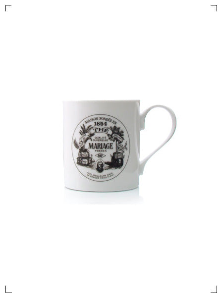 Mariage Freres MUG MARIAGE FRERES PORCELAINE BLANC ET NOIR, マグカップ マリアージュフレール マリアージュ フレール