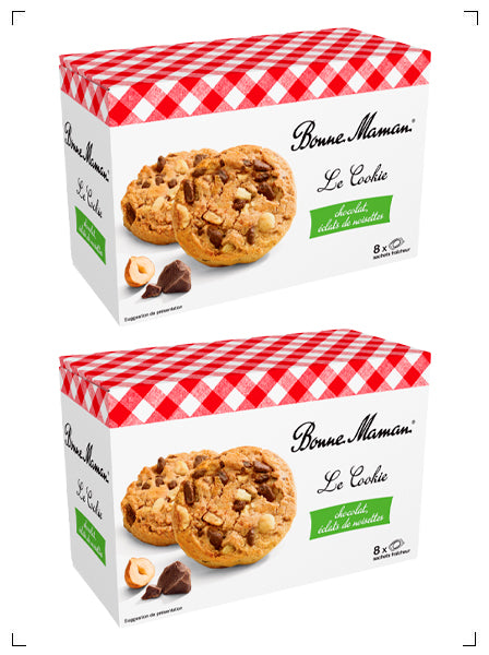 Bonne Maman COOKIES AU CHOCOLAT NOISETTES, チョコレートヘーゼルナッツクッキー 2箱セット ボンヌママン