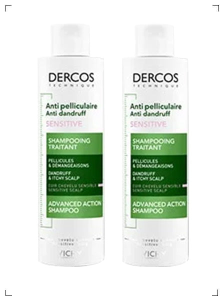 Vichy DERCOS SHAMPOOING ANTI-PELLICULAIRE SENSITEVE 2PCS, デルコス シャンプー アンチペリキュレール 敏感肌用 2本セット ヴィッシー