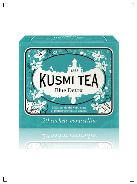 Kusmi Tea BLUE DETOX 20 SACHETS MOUSSELINES, ブルーデトックス ティーバッグ ×20袋 クスミティ