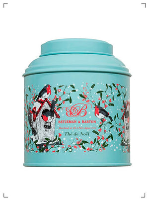 Betjeman and Barton THE DE NOEL EN BOITE ROUGE GORGE, クリスマス ティー メタル缶入り ベッジュマン&バートン