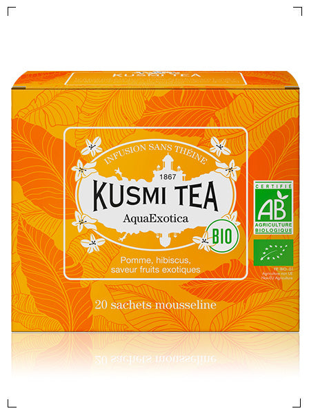 Kusmi Tea AQUAEXOTICA BIO 20 SACHETS MOUSSELINES, アクアエグゾティカ ティーバッグ ×20袋 クスミティ