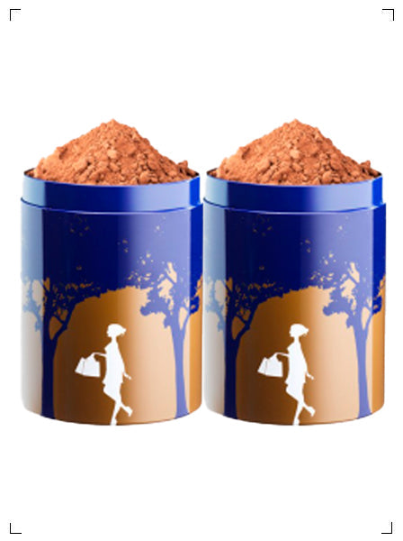 Jean-Paul Hevin | 2 BOITES METALS RONDE POUDRE DE CHOCOLAT CHAUD