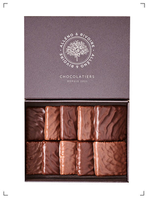 Alleno&Rivoire COFFRET DE 10 SABLES BRETONS CHOCOLAT NOIR ET LAIT, チョコレートサブレ コフレ アレノ&リヴォワール