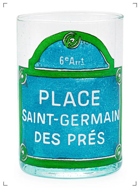 Marin Montagut VERRE PEINT A LA MAIN PLACE SAINT GERMAIN DES PRES, グラス サンジェルマンデプレ マラン モンタギュ