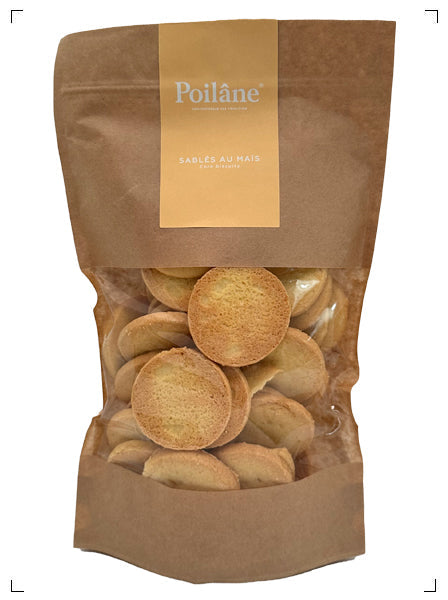 Poilane SABLES AU MAIS, ポワラーヌ とうもろこし粉クッキー 300g 袋入り ポワラーヌ