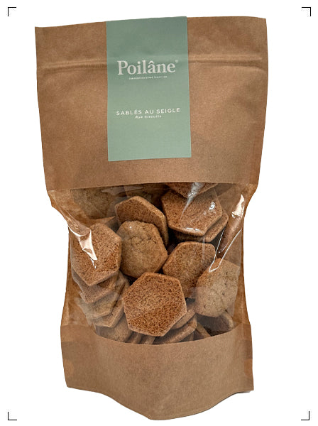 Poilane SABLES AU SEIGLE, ポワラーヌ ライ麦クッキー 300g 袋入り ポワラーヌ