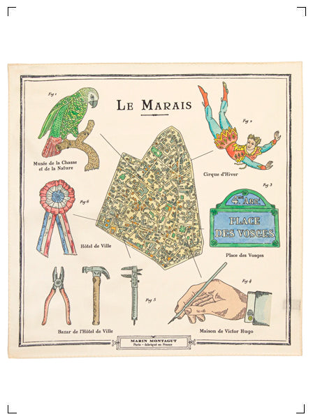 Marin Montagut FOULARD LE MARAIS PETIT, スカーフ ル マレ 小 マラン モンタギュ