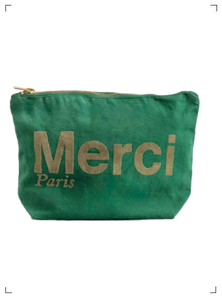 Merci POCHETTE EN COTON / VERT, コットンポーチ グリーン メルシー
