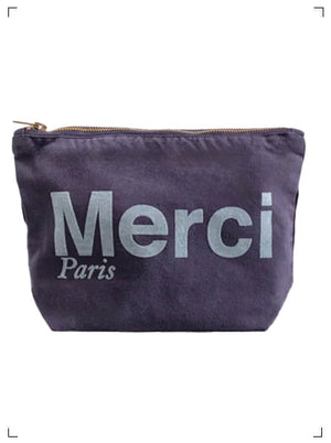 Merci POCHETTE EN COTON / MARINE, コットンポーチ マリン メルシー