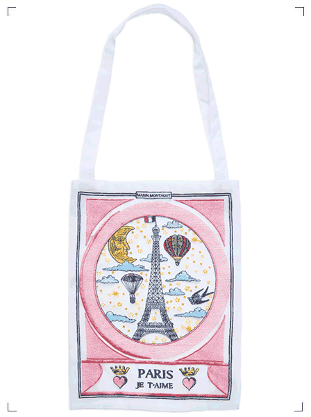 Marin Montagut SAC EN ORGANZA BRIGITTE TANAKA PARIS JE TAIME, ショッピングバッグ ブリジットタナカ コラボ パリジュテーム マラン モンタギュ