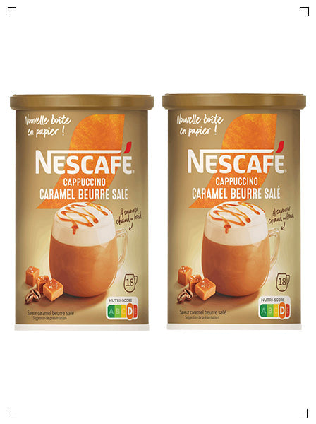 Nescafe CAPPUCCINO CARAMEL BEURRE SALE, インスタントカプチーノ塩バターキャラメル風味 ネスカフェ