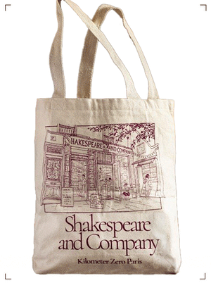Shakespeare & Company BURGUNDY FACADE TOTE BAG, シグネチャー トートバッグ バーガンディー シェイクスピアアンドカンパニー