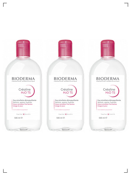 Bioderma CREALINE TS H2O SOLUTION MICELLAIRE X 3PIECES, サンシビオ H2O TS 超乾燥肌用 3本セット ビオデルマ