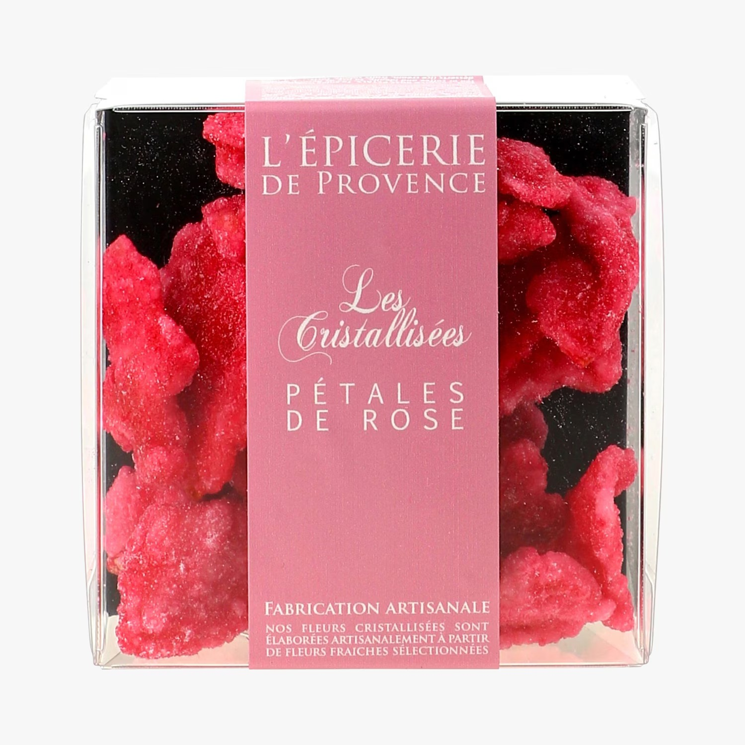 Pétales de rose cristallisés