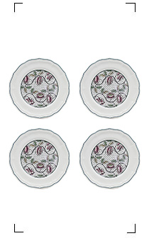 Gien / DOMINOTE 4 ASSIETTES PLATES EXTRA ROSES