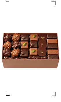Roy Chocolatier / BOITE DE BONBONS DE CHOCOLATS FINS NOIRS ET AU LAIT