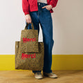 MERCI - TOTE BAG EN COTON - LÉOPARD & ROUGE