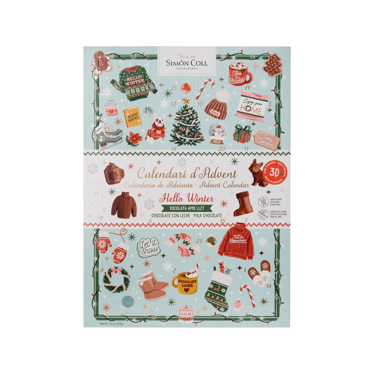 Hello Winter Calendrier de l'avent 3D Figures chocolat 216g