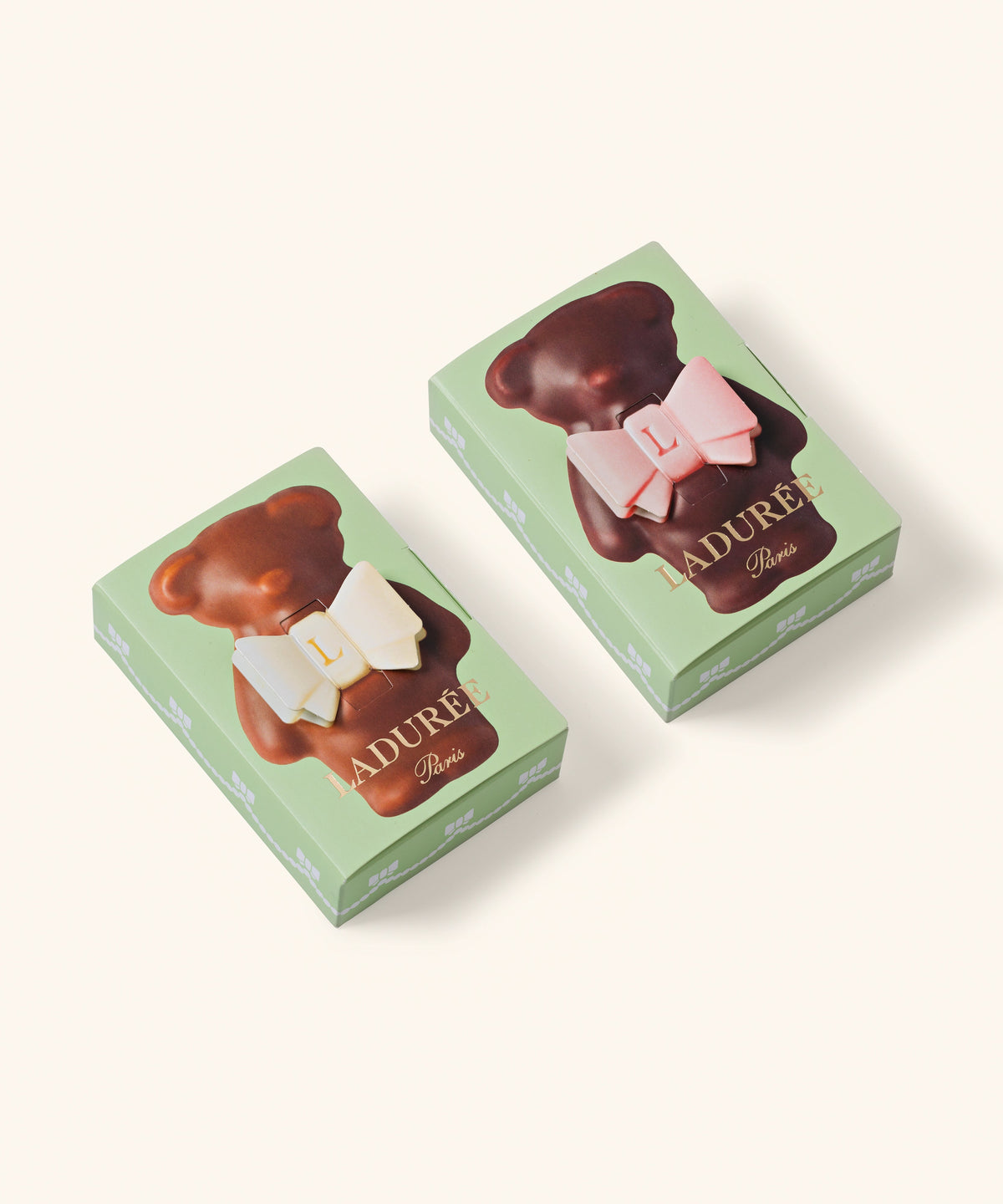 DUO D'OURSONS GUIMAUVE LADURÉE - CHOCOLAT AU LAIT ET NOIR