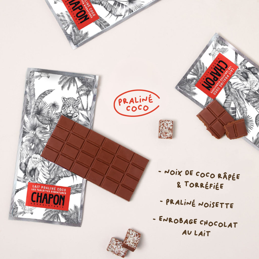TABLETTE SIGNATURES CHOCOLAT AU LAIT - PRALINÉ COCO