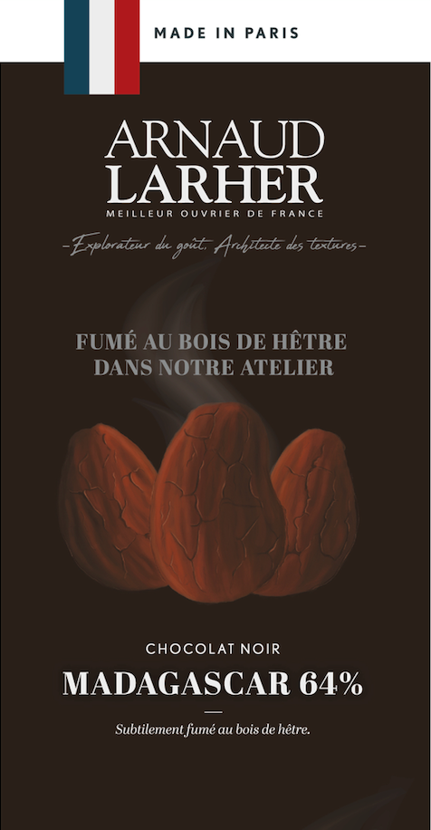 TABLETTE CHOCOLAT NOIR FUMÉ MADAGASCAR 64%