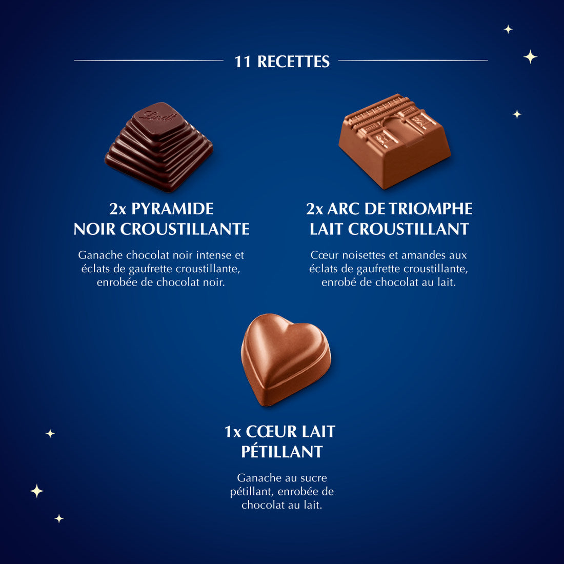 Calendrier de l'Avent CHAMPS-ÉLYSÉES Assorti 245g Lindt