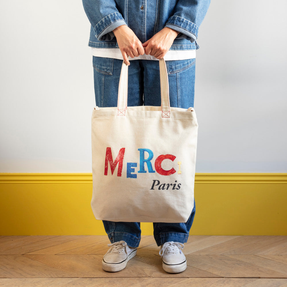 MERCI - TOTE BAG JEAN-MICHEL - ECRU