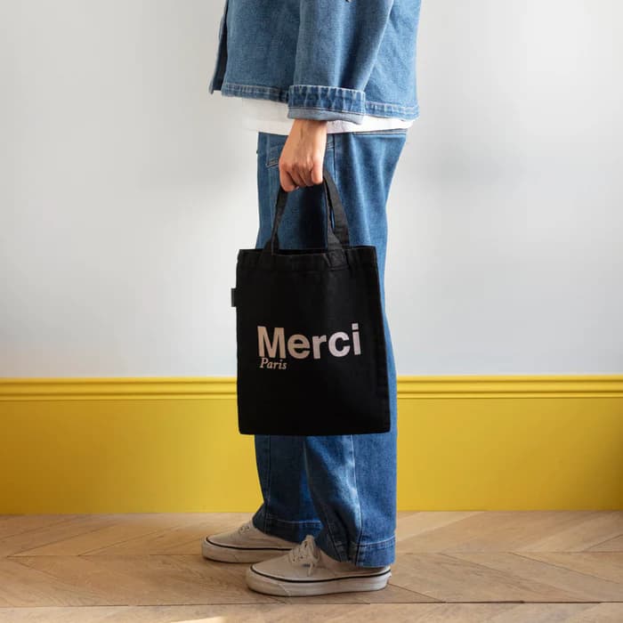Merci | MERCI TOTE BAG / NOIR & CREME – PARISWAVE.COM