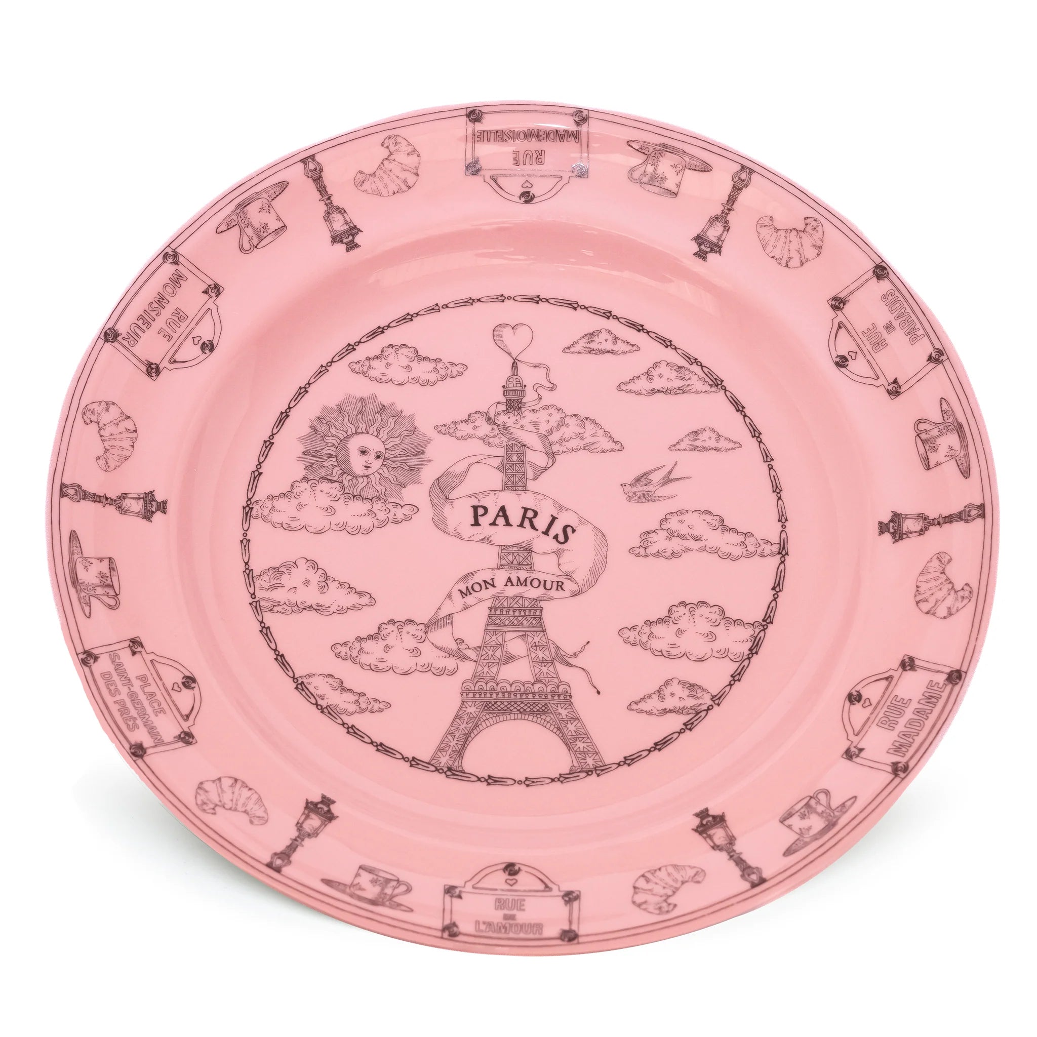 Assiette Parlante PARIS MON AMOUR ROSE
