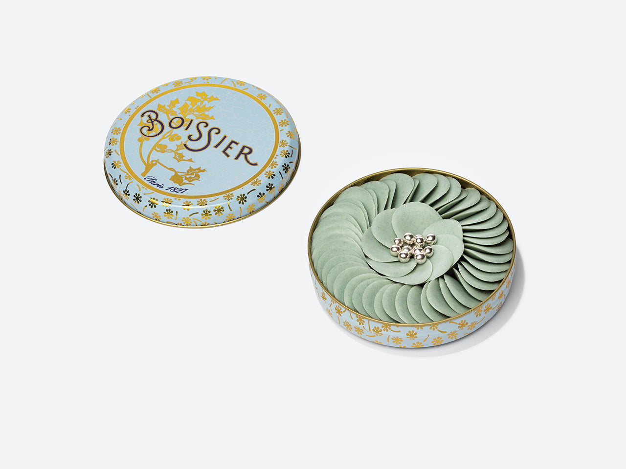 PÉTALES DE CHOCOLAT MYRTILLE & PERLES ARGENT
