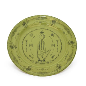 Petite Assiette Parlante COEUR SUR LA MAIN VERT