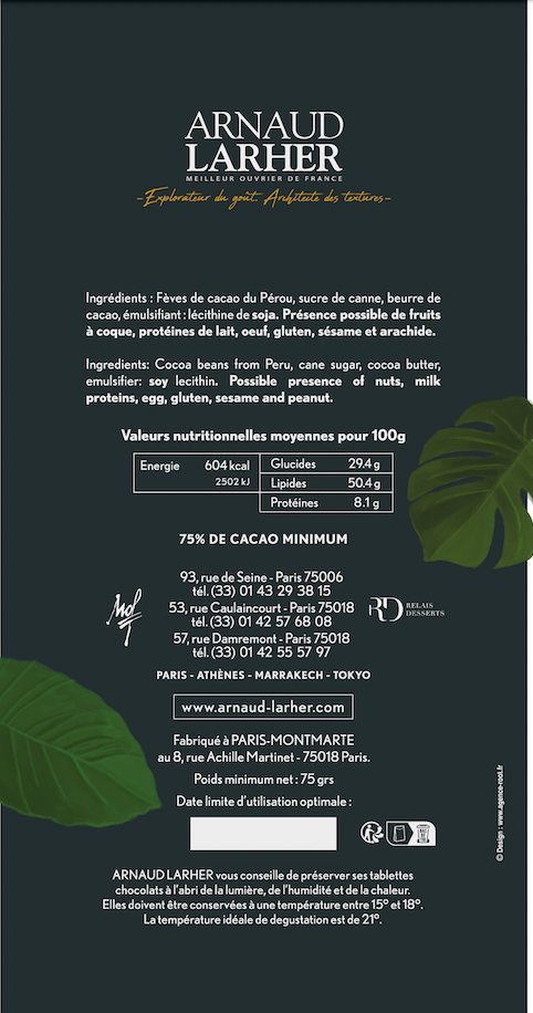 TABLETTE PÉROU NOIR 75%