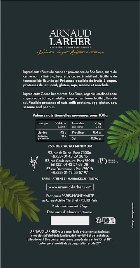 TABLETTE SAO TOMÉ 75%