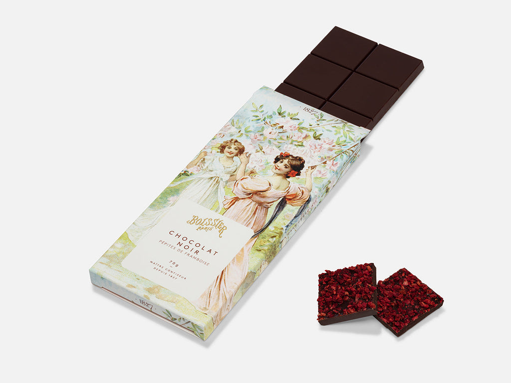 TABLETTE CHOCOLAT NOIR PÉPITES DE FRAMBOISE