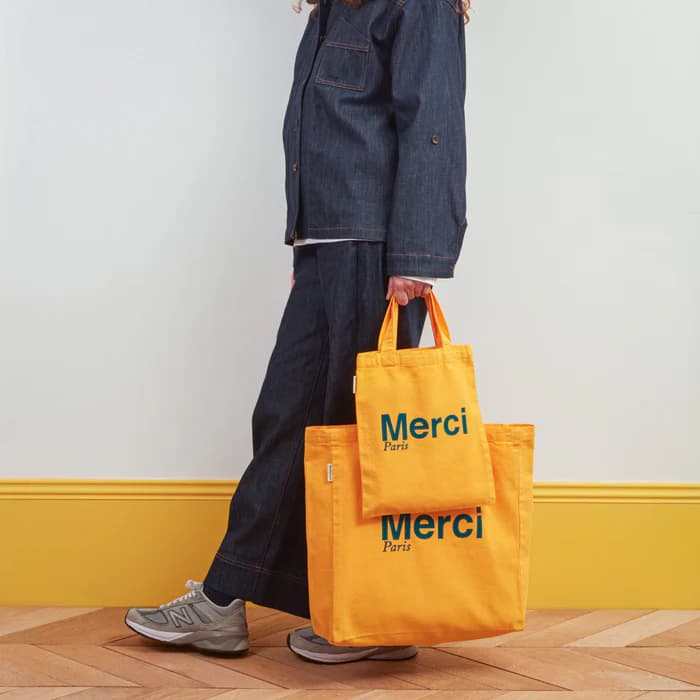 MERCI TOTE BAG / JAUNE & BLEU CANARD