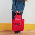 MERCI - TOTE BAG EN COTON - ROUGE & VIOLET