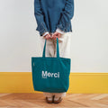 MERCI TOTE BAG MINI / BLEU CANARD & BLANC